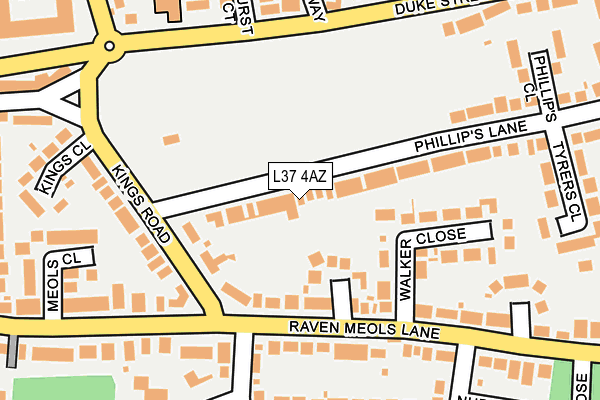 L37 4AZ map - OS OpenMap – Local (Ordnance Survey)