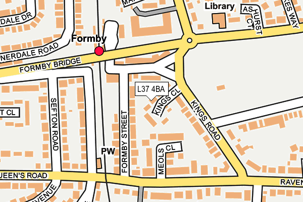 L37 4BA map - OS OpenMap – Local (Ordnance Survey)