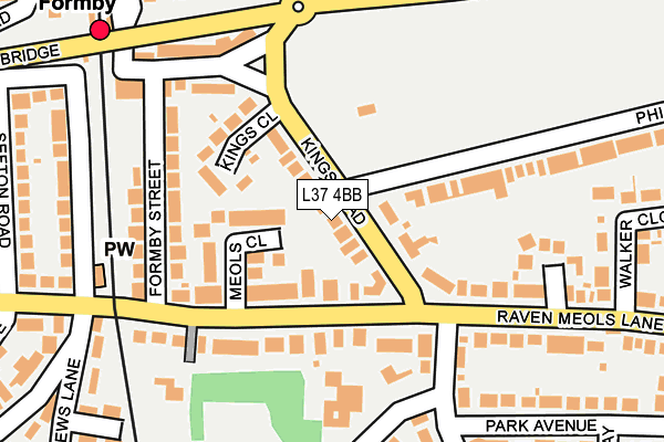 L37 4BB map - OS OpenMap – Local (Ordnance Survey)