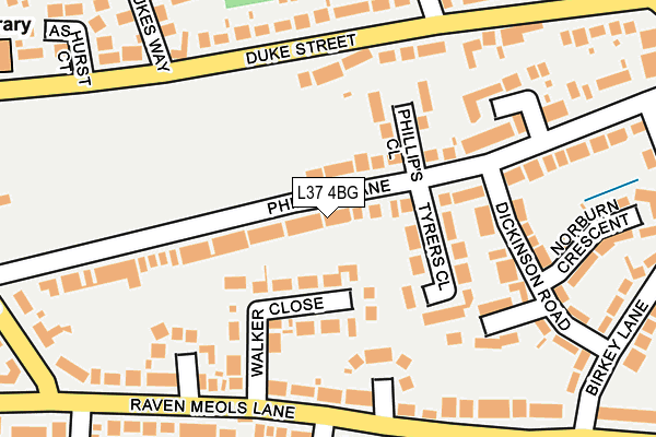 L37 4BG map - OS OpenMap – Local (Ordnance Survey)
