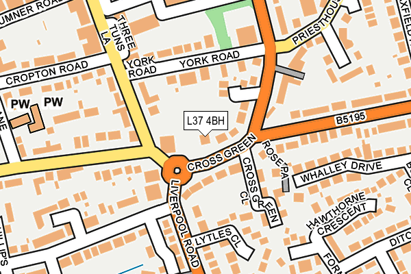 L37 4BH map - OS OpenMap – Local (Ordnance Survey)