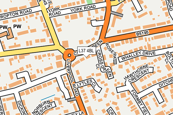 L37 4BL map - OS OpenMap – Local (Ordnance Survey)