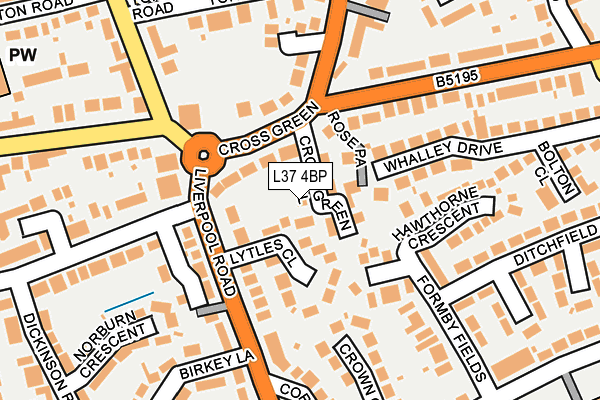 L37 4BP map - OS OpenMap – Local (Ordnance Survey)