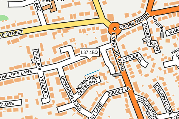 L37 4BQ map - OS OpenMap – Local (Ordnance Survey)