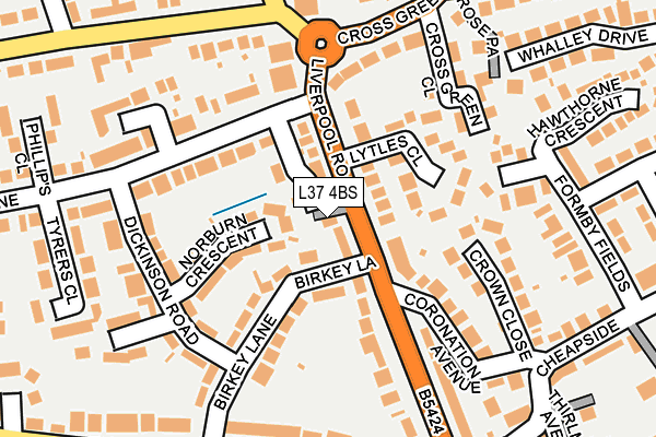 L37 4BS map - OS OpenMap – Local (Ordnance Survey)