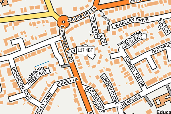 L37 4BT map - OS OpenMap – Local (Ordnance Survey)