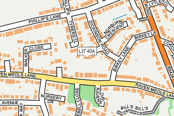 L37 4DA map - OS OpenMap – Local (Ordnance Survey)