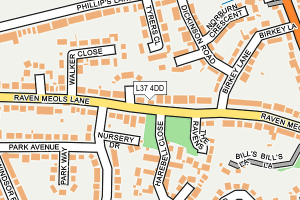 L37 4DD map - OS OpenMap – Local (Ordnance Survey)