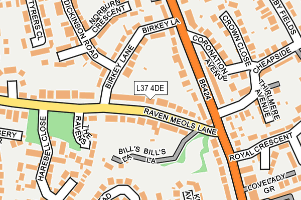 L37 4DE map - OS OpenMap – Local (Ordnance Survey)