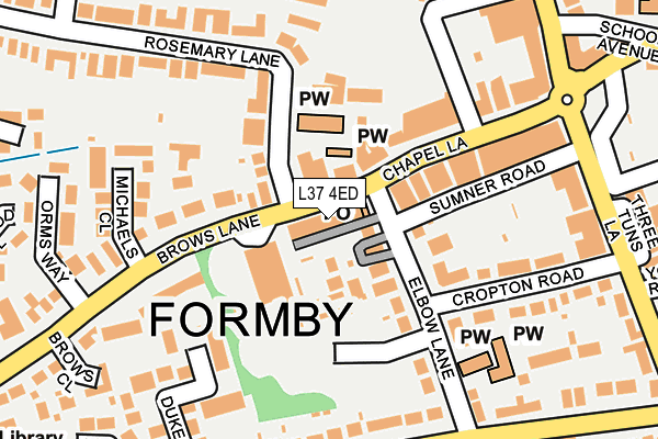 L37 4ED map - OS OpenMap – Local (Ordnance Survey)