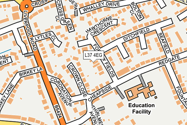 L37 4EG map - OS OpenMap – Local (Ordnance Survey)