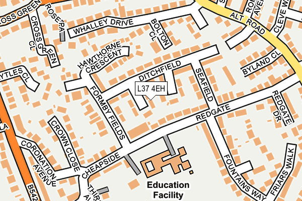 L37 4EH map - OS OpenMap – Local (Ordnance Survey)