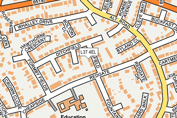 L37 4EL map - OS OpenMap – Local (Ordnance Survey)