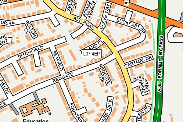 L37 4EP map - OS OpenMap – Local (Ordnance Survey)