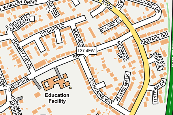L37 4EW map - OS OpenMap – Local (Ordnance Survey)