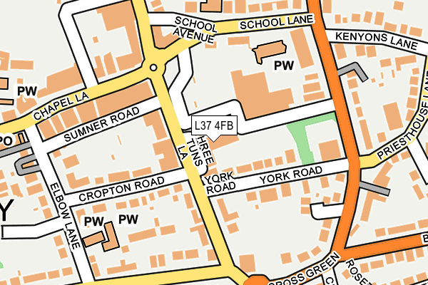 L37 4FB map - OS OpenMap – Local (Ordnance Survey)