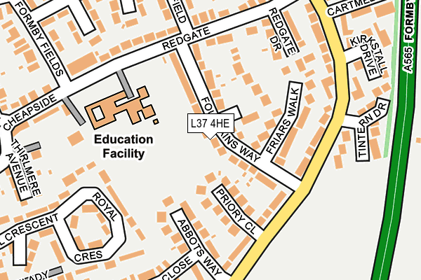 L37 4HE map - OS OpenMap – Local (Ordnance Survey)