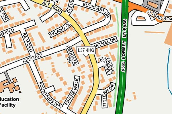 L37 4HG map - OS OpenMap – Local (Ordnance Survey)