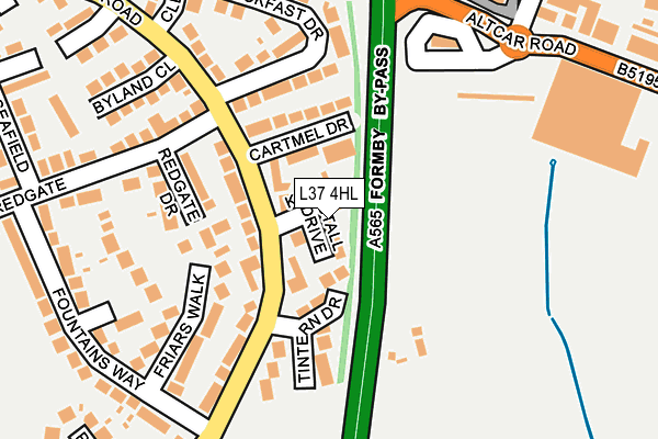 L37 4HL map - OS OpenMap – Local (Ordnance Survey)