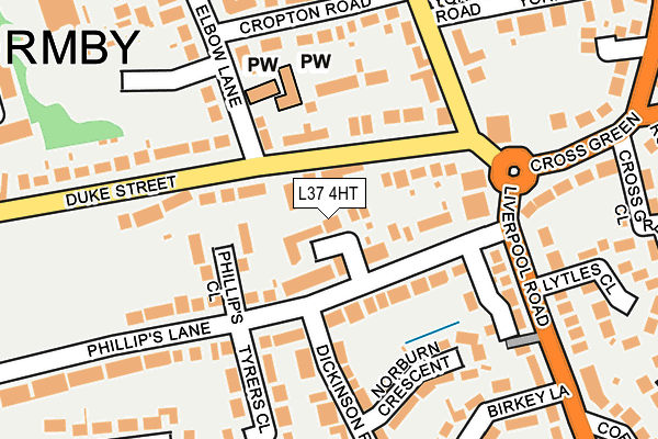 L37 4HT map - OS OpenMap – Local (Ordnance Survey)