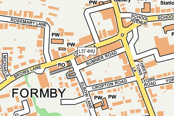 L37 4HU map - OS OpenMap – Local (Ordnance Survey)