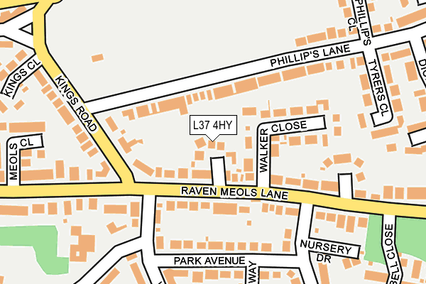 L37 4HY map - OS OpenMap – Local (Ordnance Survey)