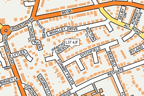 L37 4JF map - OS OpenMap – Local (Ordnance Survey)