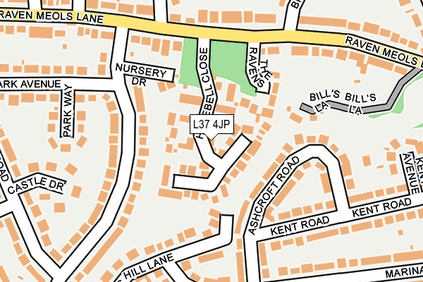 L37 4JP map - OS OpenMap – Local (Ordnance Survey)