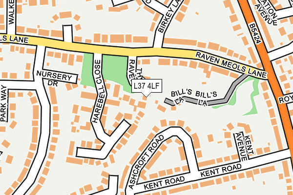 L37 4LF map - OS OpenMap – Local (Ordnance Survey)