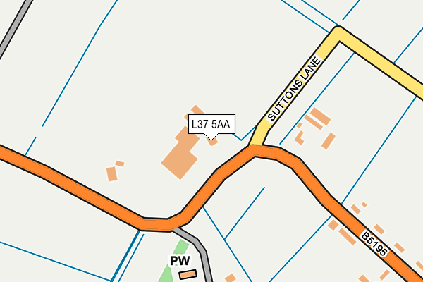 L37 5AA map - OS OpenMap – Local (Ordnance Survey)