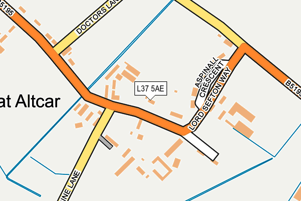 L37 5AE map - OS OpenMap – Local (Ordnance Survey)