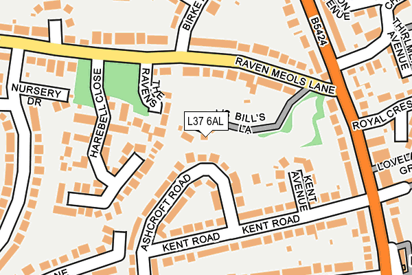 L37 6AL map - OS OpenMap – Local (Ordnance Survey)