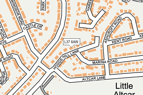 L37 6AW map - OS OpenMap – Local (Ordnance Survey)