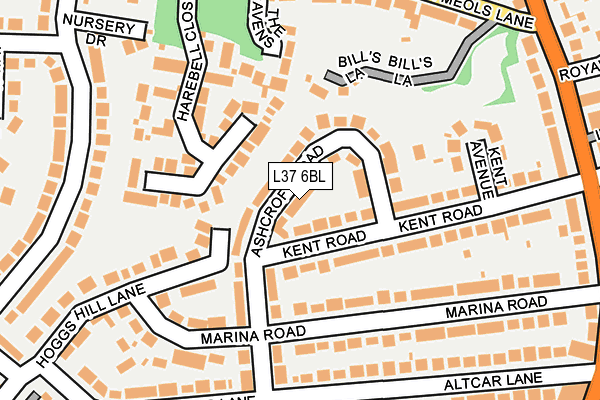 L37 6BL map - OS OpenMap – Local (Ordnance Survey)
