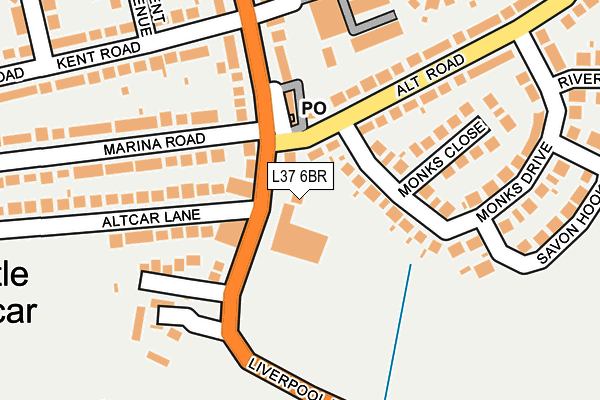 L37 6BR map - OS OpenMap – Local (Ordnance Survey)