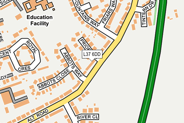 L37 6DD map - OS OpenMap – Local (Ordnance Survey)