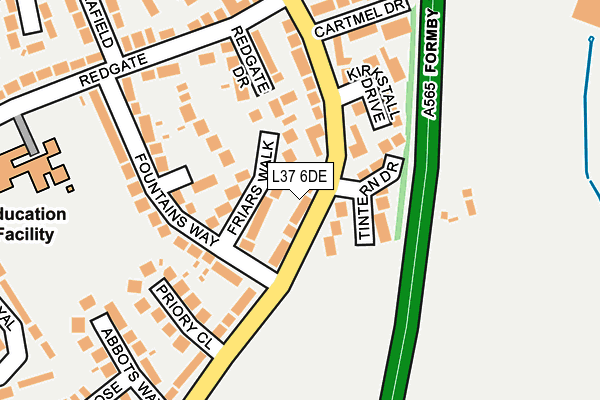L37 6DE map - OS OpenMap – Local (Ordnance Survey)