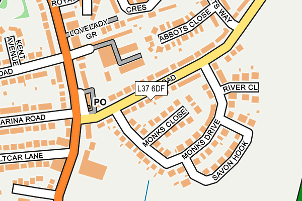 L37 6DF map - OS OpenMap – Local (Ordnance Survey)