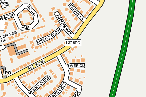 L37 6DG map - OS OpenMap – Local (Ordnance Survey)