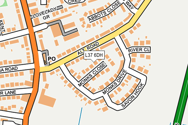 L37 6DH map - OS OpenMap – Local (Ordnance Survey)