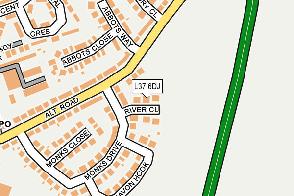 L37 6DJ map - OS OpenMap – Local (Ordnance Survey)