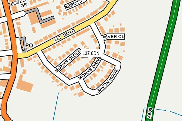 L37 6DN map - OS OpenMap – Local (Ordnance Survey)