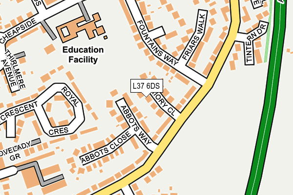 L37 6DS map - OS OpenMap – Local (Ordnance Survey)