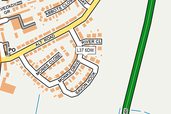 L37 6DW map - OS OpenMap – Local (Ordnance Survey)