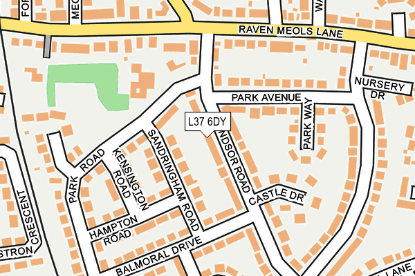 L37 6DY map - OS OpenMap – Local (Ordnance Survey)