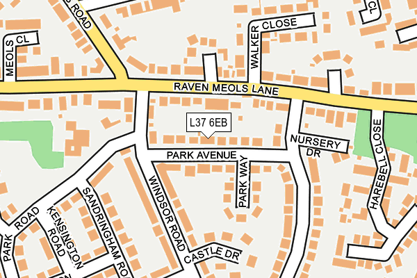 L37 6EB map - OS OpenMap – Local (Ordnance Survey)