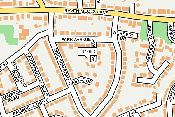 L37 6ED map - OS OpenMap – Local (Ordnance Survey)