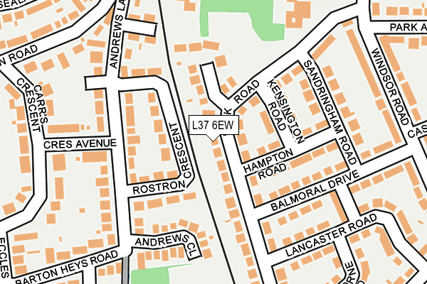 L37 6EW map - OS OpenMap – Local (Ordnance Survey)