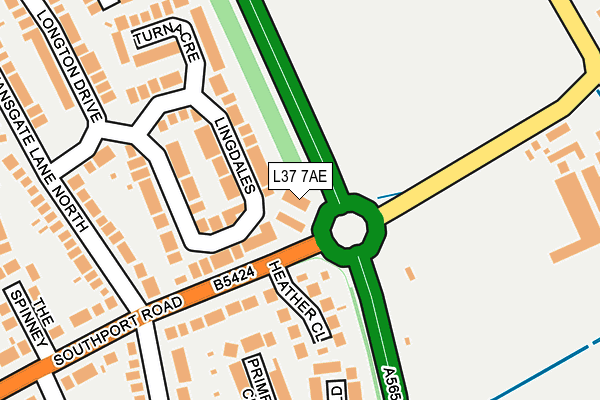 L37 7AE map - OS OpenMap – Local (Ordnance Survey)