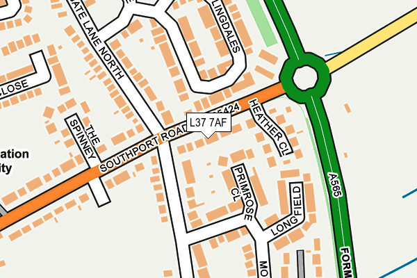 L37 7AF map - OS OpenMap – Local (Ordnance Survey)